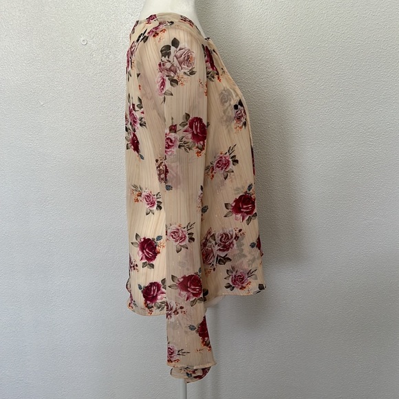 Show me your mumu tan long sleeve top with flowers - Picture 6 of 6